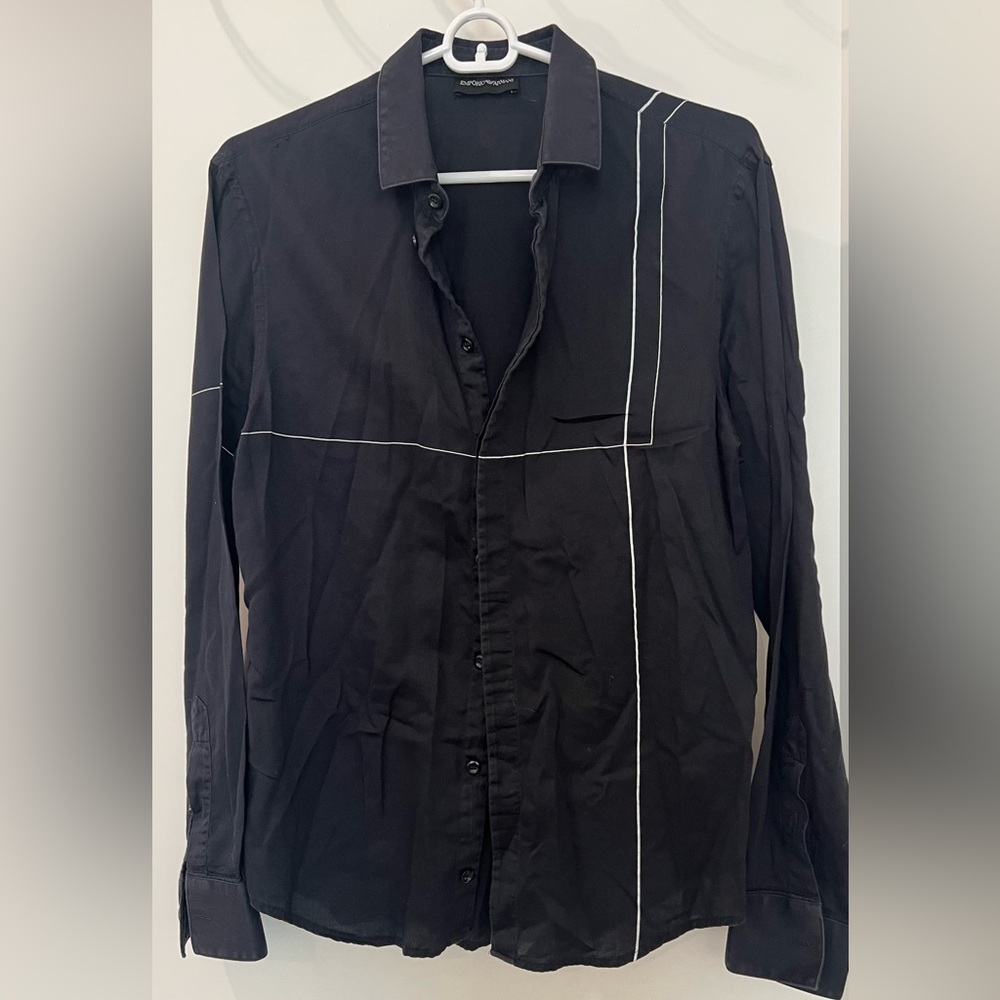 Emporio Armani Charcoal Button-Up